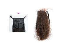 Extension Queue de Cheval Cheveux 35/55/80 cm Synthétique Longue Vague De Maïs Queue De Cheval Extension Cordon Bouclés Ondulés Queue De Cheval Postiches for Femmes Bouclés Cordon Queue De Cheval Rési