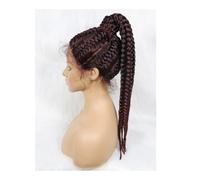 Extension queue de cheval en cheveux humains, Queue de cheval cheveux 24 pouces tresse sale couverture de tête en fibre chimique dentelle tressée perruque synthétique, Extensions de cheveux épais et