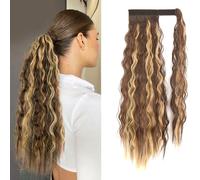 Extension queue de cheval - Extension de cheveux - postiche - Faux cheveux - Faux cheveux - cheveux blonds bruns bouclés - 55 cm