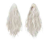 extension queue de cheval Extensions de cheveux synthétiques courts bouclés à pince 33 cm, queue cheval blonde et brune ondulée, fausse cochon(Color 16)