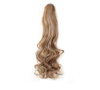 Extension queue de cheval, longue, ondulée et bou pince, for cheveux longs et bouclés, postiche synthétique naturel for femme au quotidien Pour un usage quotidien(SMTYS-CZJ-27P24,18inch)