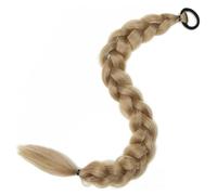Extension queue de cheval tressée 24 pouces, postiche synthétique noire blonde avec bande élastique confortable for femmes(27-613)