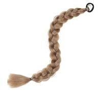 Extension queue de cheval tressée 24 pouces, postiche synthétique noire blonde avec bande élastique confortable for femmes(30H613)
