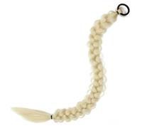 Extension queue de cheval tressée 24 pouces, postiche synthétique noire blonde avec bande élastique confortable for femmes(613)