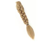 Extension queue de cheval tressée longue de 35 cm for femme, avec élastiques, cheveux lisses et soyeux en fibres synthétiques. Pour un usage quotidien(Blonde)