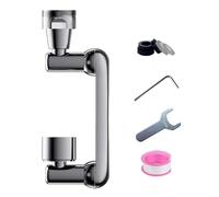 Extension Robinet 1080°,Cuivre de Haute Qualité Mousseur Robinet, Economiseur D'Eau Pour Robinet, Filtre Calcaire Robinet, Rallonge Robinet, Prolongateur Robinet,Argent