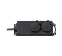 Extension socket IP44 2-way black 2m H07RN-F 3G1,5 - Coupe-circuit - CA 230 V - connecteurs de sortie : 2 - 2 m cordon