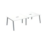 Extension table de réunion modulable ECLA blanc L 140 x P 126 piètement métal aluminium - - Bruneau