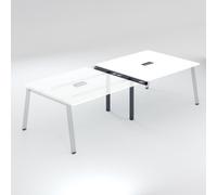 Extension table de réunion modulable ECLA blanc L 140 x P 126 piètement métal anthracite - - Bruneau