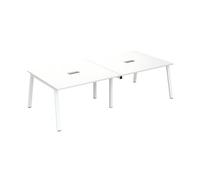 Extension table de réunion modulable ECLA blanc L 140 x P 126 piètement métal blanc - - Bruneau