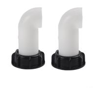 Extension Tuyau Évacuation 135° pour Citerne 1000L(2pcsdiversion tube) | Filetage grossier S60X6, joint caoutchouc inclus, étanchéité parfaite, compatible plupart réservoirs IBC