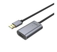 UNITEK Extendeur USB 2.0 Y-271 – Actif 5 m, USB-A Mâle vers USB-A Femelle, aluminium