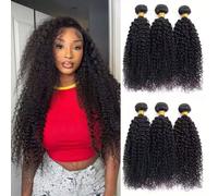 Extensions 100% cheveux humains brésiliens non traités (45, 50, 55 cm, lisses), 3 paquets, qualité Remy 15A, couleur noir naturel, doux et soyeux, sans nœuds, sans perte de cheveux, à coudre Extension