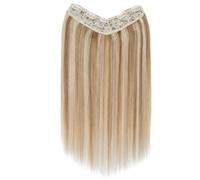 Extensions à clips en cheveux humains naturels, une pièce de 5 clips, lisses, soyeuses et douces, en forme de V, invisibles. Pose facile(12P613,14inch 55g)