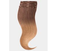 Extensions à clips ombré - qualité de luxe - 70g 3 pièces - 55cm - T4/17 ombré châtain foncé & brun moyen