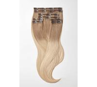 Extensions à clips - qualité de luxe - volume maximal 8 pièces 55cm - T18/24 ombré blond foncé naturel cendré & blond cendré clair