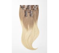 Extensions à clips Seamless - qualité de luxe - 120g 9 pièces - 55cm - T14/1001 ombré blond foncé naturel cendré intense & blond platiné