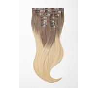Extensions à clips Seamless - qualité de luxe - 120g 9 pièces - 55cm - T8/26 ombré brun noisette & blond doré miel