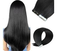 Extensions adhésives en cheveux humains, 20 pièces 50 g, cheveux Remy lisses avec bande invisible, extensions naturelles