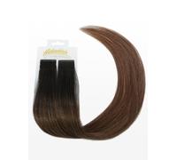 Extensions adhésives Slim - Qualité professionelle - 45cm - T4/17 ombré châtain foncé & brun moyen