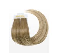Extensions adhésives Slim - Qualité professionelle - 60cm - B18/24 balayage blond foncé naturel cendré & blond cendré clair