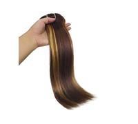 Extensions capillaires à clip, lisses, 18 clips, 120 g, cheveux humains vierges non traités, couleur noire naturelle (120 g)