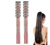 Extensions Capillaires À Paillettes,12 Pièces D'Accessoires Pailletés Étincelants | Mèches De Cheveux Brillantes,Per Cura Quotidiana e Pre Shampoo per Styling e Trattamento