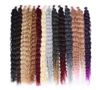 Extensions capillaires synthétiques au Crochet Yaki ombrées, 32 pouces, pré-étirées, Deep Wave, Extensions en Fiber de haute température pour femmes M30-613
