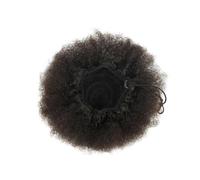 Extensions capillaires synthétiques courtes for femmes noires et filles, queue de cheval afro bouffante avec cordon de serrage Look élégant chic(Brown black)