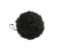 Extensions capillaires synthétiques courtes for femmes noires et filles, queue de cheval afro bouffante avec cordon de serrage Look élégant chic(Jet brown)