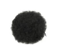 Extensions capillaires synthétiques courtes for femmes noires et filles, queue de cheval afro bouffante avec cordon de serrage Look élégant chic(Black)