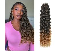 Extensions crochet 16 pouces - 100 mèches nœud miracle ondulation profonde 180 g synthétique pour femmes noires