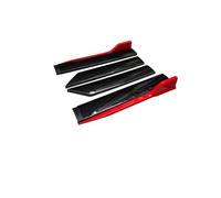Extensions De Bas Caisse Universelles pour Voiture Kit Protection Latérale 41 Pouces Ailerons Et Séparateurs Noirs Rouges pour VW Voiture Jupes Latérales(Black Red)