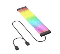 Extensions de câble d'alimentation ARGB innovantes au design flexible prenant en charge les connexions 8 broches/24 broches, idéales pour les constructions personnalisées de PC (noir 3 x 8P)