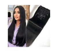 Extensions de cheveux 10-26 pouces 120g 8Pcs Clip dans les extensions de cheveux, raides double trame clip naturel noir brésilien Remy morceau Invisibles(Natural Black,20inches)