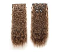 Extensions de cheveux 16 extensions de cheveux à clips, 6 pièces de cheveux naturels et doux et se mélangent bien, postiches synthétiques longues ondulées de sirène (22 pouces, 6 pièces) morceaux de c