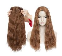 Extensions de cheveux 20 pouces Cheveux Extensions Synthétique Vague D'eau Clip Dans Morceau De Une Pièce Noir Brun Postiche for les Femmes Invisibles(Light brown)