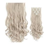 Extensions de cheveux 24 Pouces Clip Dans Les Extensions De Cheveux Longs Ondulés 7 PCS 16 Clips Dans Les Extensions De Cheveux Longs Ondulés Synthétiques Blonde Noir Postiches Résistant À La Chaleur