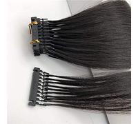 Extensions de cheveux 6D Cheveux réels noirs Sans couture Extension de cheveux humains 6D de première génération adaptée au cosplay, à la fête, au mariage 10 rangées,20inch (50 cm)
