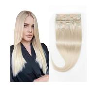 extensions de cheveux 8 pcs Clip dans les Extensions de Cheveux Vrais Cheveux Humains Blonde Clip dans les Extensions de Cheveux Humains Droite Cheveux Humains Clip dans les Extensions Platinum Blonde