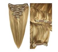 Extensions de cheveux 8 Pièces 10-26 pouces Remy Clip in Ombre Extensions de Cheveux de Cheveux Humains Blond Clair Doré Droit - Soyeux Droit Long Épais Vrais Extensions de Cheveux for la Mode Féminin