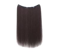 Extensions de cheveux à clip - Extensions de cheveux humains à clip - Pièce de cheveux longs et raides de 50 cm - Aspect naturel pour femmes et filles - Perruque élégante invisible