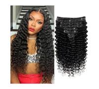 Extensions de cheveux à clipser 120g Clip Vague Profonde ins Extensions de Cheveux Humains 8Pcs Clip Vague Profonde dans les Extensions de Cheveux Vrais Cheveux Humains Épais aux Extrémités avec 18Cli