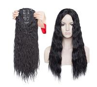 Extensions de cheveux à clipser 20 pouces Cheveux Extensions Synthétique Vague D'eau Clip Dans Morceau De Cheveux Clip Dans Une Pièce Cheveux Noir Brun Postiche for les Femmes Clip d'extensions de che