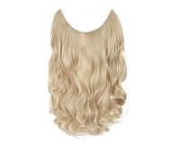 Extensions de cheveux à clipser 20 Pouces Extensions de Cheveux 2 Façons Réglable Bandeau Taille Bouclés Ondulés Invisible Fil Extensions de Cheveux Postiche 140 Gramme for les Femmes Clip d'extension