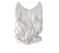 Extensions de cheveux à clipser 20 Pouces Extensions de Cheveux 2 Façons Réglable Bandeau Taille Bouclés Ondulés Invisible Fil Extensions de Cheveux Postiche 140 Gramme for les Femmes Clip d'extension