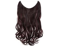 Extensions de cheveux à clipser 20 Pouces Extensions de Cheveux 2 Façons Réglable Bandeau Taille Bouclés Ondulés Invisible Fil Extensions de Cheveux Postiche 140 Gramme for les Femmes Clip d'extension