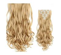 Extensions de cheveux à clipser 24 Pouces Clip Dans Les Extensions De Cheveux Longs Ondulés 7 PCS 16 Clips Dans Les Extensions De Cheveux Longs Ondulés Synthétiques Blonde Noir Postiches Résistant À L