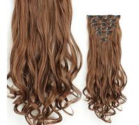 Extensions de cheveux à clipser 24 Pouces Clip Dans Les Extensions De Cheveux Longs Ondulés 7 PCS 16 Clips Dans Les Extensions De Cheveux Longs Ondulés Synthétiques Blonde Noir Postiches Résistant À L