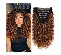 Extensions de cheveux à clipser 7 pièces Kinky Curly Clip In Extension de Cheveux Tête Complète - Double Trame Tête Complète Résistance à la Chaleur Extension de Cheveux Synthétiques Faux Cheveux for